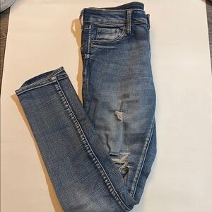Blue Distressed Women's Jeans